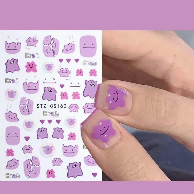 Pokemon Ditto Nail Art Sticker - Anime Merchandise Nepal ulasan dan harga