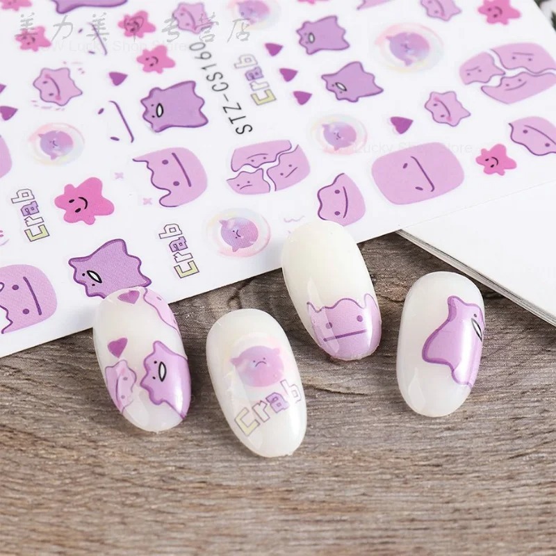 Pokemon Ditto Nail Art Sticker - Anime Merchandise Nepal ulasan dan harga