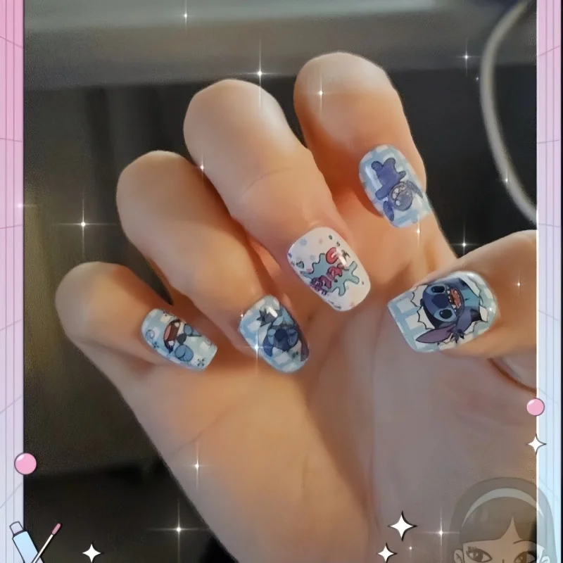 Disney Stitch Fake Nails Cute  - Anime Merchandise Nepal ulasan dan harga
