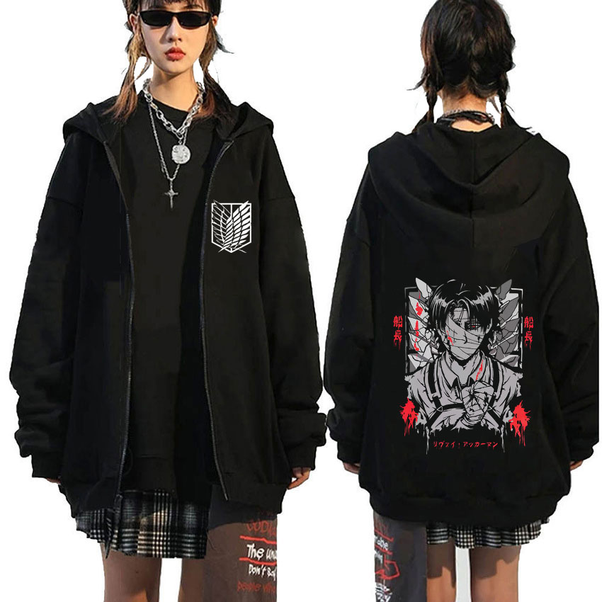 Anime Attack on Titan Levi Ack - Anime Merch Hoodie ulasan dan harga